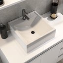 Ver imagem 2 de Conjunto Gabinete Banheiro Completo Prisma 80cm Branco Inteiro