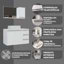 Ver imagem 4 de Conjunto Gabinete Banheiro Completo Prisma 80cm Branco Inteiro