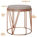 Ver imagem 3 de Kit 3 Puffs Decorativo Aramado Bronze Zaya L02 Linho Bege