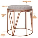 Ver imagem 3 de Kit 3 Puffs Decorativo Aramado Bronze Zaya L02 Linho Cinza