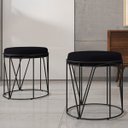 Ver imagem 2 de Kit 3 Puffs Decorativo Aramado Preto Zaya L02 Suede Preto