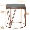 Ver imagem 3 de Kit 3 Puffs Decorativo Aramado Bronze Zaya L02 Linho Cinza Escuro