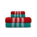 Ver imagem 1 de Jogo de Toalha 4 Peças - Felpuda - Safira - 100% Algodão - Mafratex Cor: Vermelho / Verde