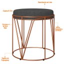 Ver imagem 3 de Kit 3 Puffs Decorativo Aramado Bronze Zaya L02 Linho Chumbo