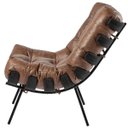 Ver imagem 4 de Kit 2 Poltronas Decorativas Costela Preto L04 Couro Mel - Lyam Decor