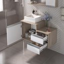 Ver imagem 2 de Kit Gabinete Banheiro Completo com Armário Cuba Espelheira Cross 80cm