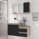 Ver imagem 1 de Kit Gabinete Banheiro Completo com Armário Cuba Espelheira Cross 80cm