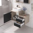 Ver imagem 2 de Kit Gabinete Banheiro Completo com Armário Cuba Espelheira Cross 80cm