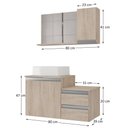 Ver imagem 4 de Kit Gabinete Banheiro Completo com Armário Cuba Espelheira Cross 80cm