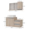 Kit Gabinete Banheiro Completo com Armário Cuba Espelheira Cross 80cm - 4