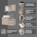 Ver imagem 5 de Kit Gabinete Banheiro Completo com Armário Cuba Espelheira Cross 80cm