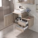 Ver imagem 2 de Kit Gabinete Banheiro Completo com Armário Cuba Espelheira Cross 80cm