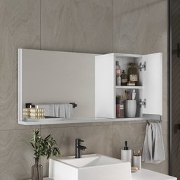 Kit Gabinete Banheiro Completo com Armário Cuba Espelheira Cross 80cm - 6