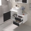 Ver imagem 2 de Kit Gabinete Banheiro Completo com Armário Cuba Espelheira Cross 80cm