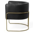 Ver imagem 4 de Kit 2 Poltronas Decorativas Fixa Base de Aço Bronze Betina D02 Corano Preto Fosco B-97 - Lyam