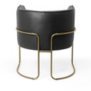 Ver imagem 5 de Kit 2 Poltronas Decorativas Fixa Base de Aço Bronze Betina D02 Corano Preto Fosco B-97 - Lyam