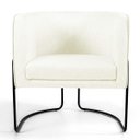 Ver imagem 2 de Poltrona Decorativa Fixa Base de Aço Preto Betina D02 Corano Bege C-26 - Lyam Decor