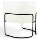 Ver imagem 3 de Poltrona Decorativa Fixa Base de Aço Preto Betina D02 Corano Bege C-26 - Lyam Decor