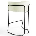 Ver imagem 4 de Banqueta Decorativa Fixa Base de Aço Preto Betina D02 Corano Bege C-26- Lyam Decor