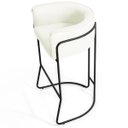 Ver imagem 3 de Banqueta Decorativa Fixa Base de Aço Preto Betina D02 Corano Bege C-26- Lyam Decor