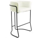 Ver imagem 1 de Banqueta Decorativa Fixa Base de Aço Preto Betina D02 Corano Bege C-26- Lyam Decor