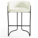 Ver imagem 2 de Banqueta Decorativa Fixa Base de Aço Preto Betina D02 Corano Bege C-26- Lyam Decor