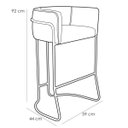 Ver imagem 5 de Banqueta Decorativa Fixa Base de Aço Preto Betina D02 Corano Bege C-26- Lyam Decor