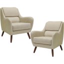 Ver imagem 1 de Kit 2 Poltronas Decorativas para e Recepção Gooby D02 Linho Bege C-129 - Lyam
