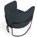 Ver imagem 4 de Poltrona Decorativa Fixa Base de Aço Preto Betina D02 Linho Chumbo C-465 - Lyam Decor