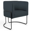 Ver imagem 1 de Poltrona Decorativa Fixa Base de Aço Preto Betina D02 Linho Chumbo C-465 - Lyam Decor