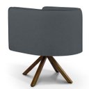 Ver imagem 3 de Poltrona Decorativa Base Giratória de Madeira Betina D02 Corano Cinza C-03 - Lyam Decor