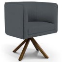 Ver imagem 1 de Poltrona Decorativa Base Giratória de Madeira Betina D02 Corano Cinza C-03 - Lyam Decor