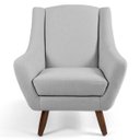 Ver imagem 3 de Kit 2 Poltronas Decorativas Fixa Pés de Madeira Juliet D02 Linho Cru C-316 - Lyam Decor