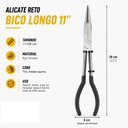Ver imagem 6 de Alicate Extra Longo de Bico Reto Profissional 11 Polegadas Aco Cabo Emborrachado Multiuso Pesca Peix