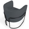 Poltrona Decorativa Fixa Base de Aço Preto Betina D02 Corano Cinza C-03 - Lyam Decor - 4