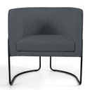 Ver imagem 2 de Poltrona Decorativa Fixa Base de Aço Preto Betina D02 Corano Cinza C-03 - Lyam Decor