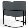 Poltrona Decorativa Fixa Base de Aço Preto Betina D02 Corano Cinza C-03 - Lyam Decor - 3