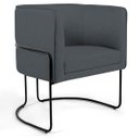 Ver imagem 1 de Poltrona Decorativa Fixa Base de Aço Preto Betina D02 Corano Cinza C-03 - Lyam Decor