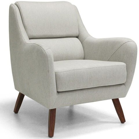 Poltrona Decorativa para e Recepção Gooby D02 Linho Bege C-107 - Lyam Decor