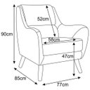 Ver imagem 5 de Poltrona Decorativa para e Recepção Gooby D02 Linho Bege C-107 - Lyam Decor