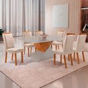 Ver imagem 7 de Mesa de Jantar Aster 180cm Tampo MDF Vidro Canto Copo com 6 Cadeiras Lorena