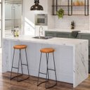 Ver imagem 2 de Kit 02 Banquetas Altas Industrial Para Cozinha Sala de Jantar Maia D01 Peroba Rosa - Lyam Decor