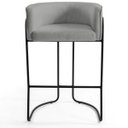 Ver imagem 3 de Kit 02 Banquetas Decorativas Fixa Base de Aço Preto Betina D02 Linho Cinza C-416- Lyam Decor