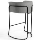 Ver imagem 5 de Kit 02 Banquetas Decorativas Fixa Base de Aço Preto Betina D02 Linho Cinza C-416- Lyam Decor
