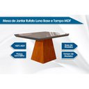 Ver imagem 2 de Mesa P/ Cozinha Luna C/ Tampo 90x90cm Flex Madeirado Vidro Canto Curvo - Imbuia/ripado 3d/off White