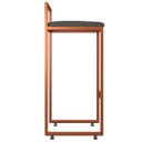 Ver imagem 4 de Kit 04 Banquetas Alta Para Cozinha Sala de Jantar Hanna L02 Bronze Linho Chumbo - Lyam Decor