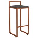 Ver imagem 6 de Kit 04 Banquetas Alta Para Cozinha Sala de Jantar Hanna L02 Bronze Linho Chumbo - Lyam Decor