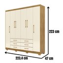 Ver mais imagens de Guarda Roupa Casal Canadá 6 Portas Nature Champanhe Vila Rica