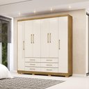 Ver imagem 2 de Guarda Roupa Casal Canadá 6 Portas Nature Champanhe Vila Rica