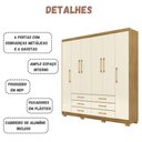 Ver imagem 7 de Guarda Roupa Casal Canadá 6 Portas Nature Champanhe Vila Rica